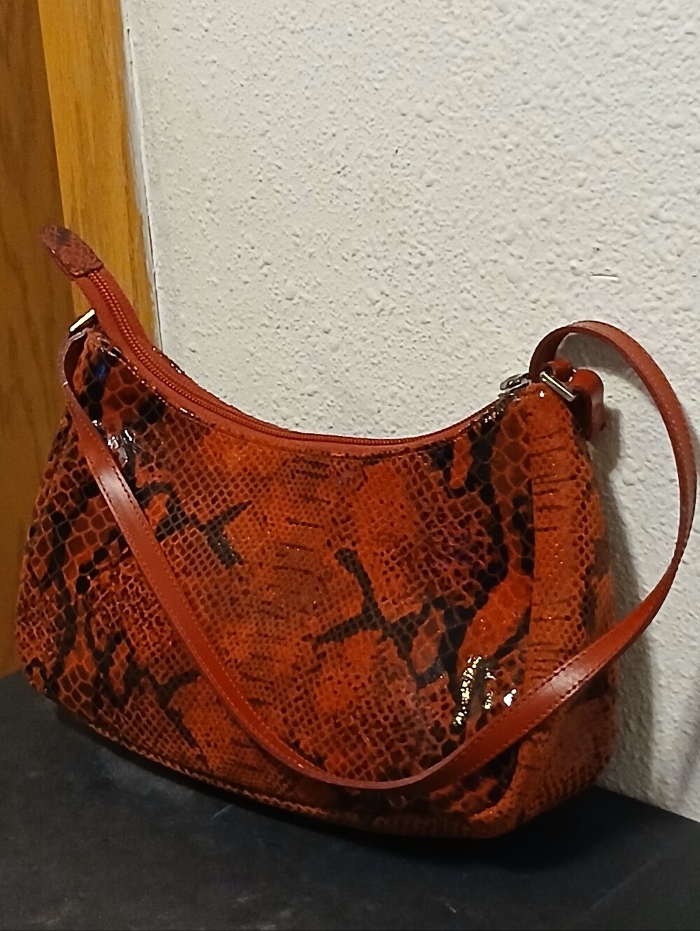 ​Michael Rome by Besozzi Vintage Genuine Leather Snakeskin Hobo Bag Made n Italy